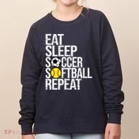 Eat Sleep Soccer Softball Repeat Funny Ball Women's Sweatshirt thumb 0