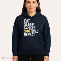 Eat Sleep Soccer Softball Repeat Funny Ball Hoodie thumb 5