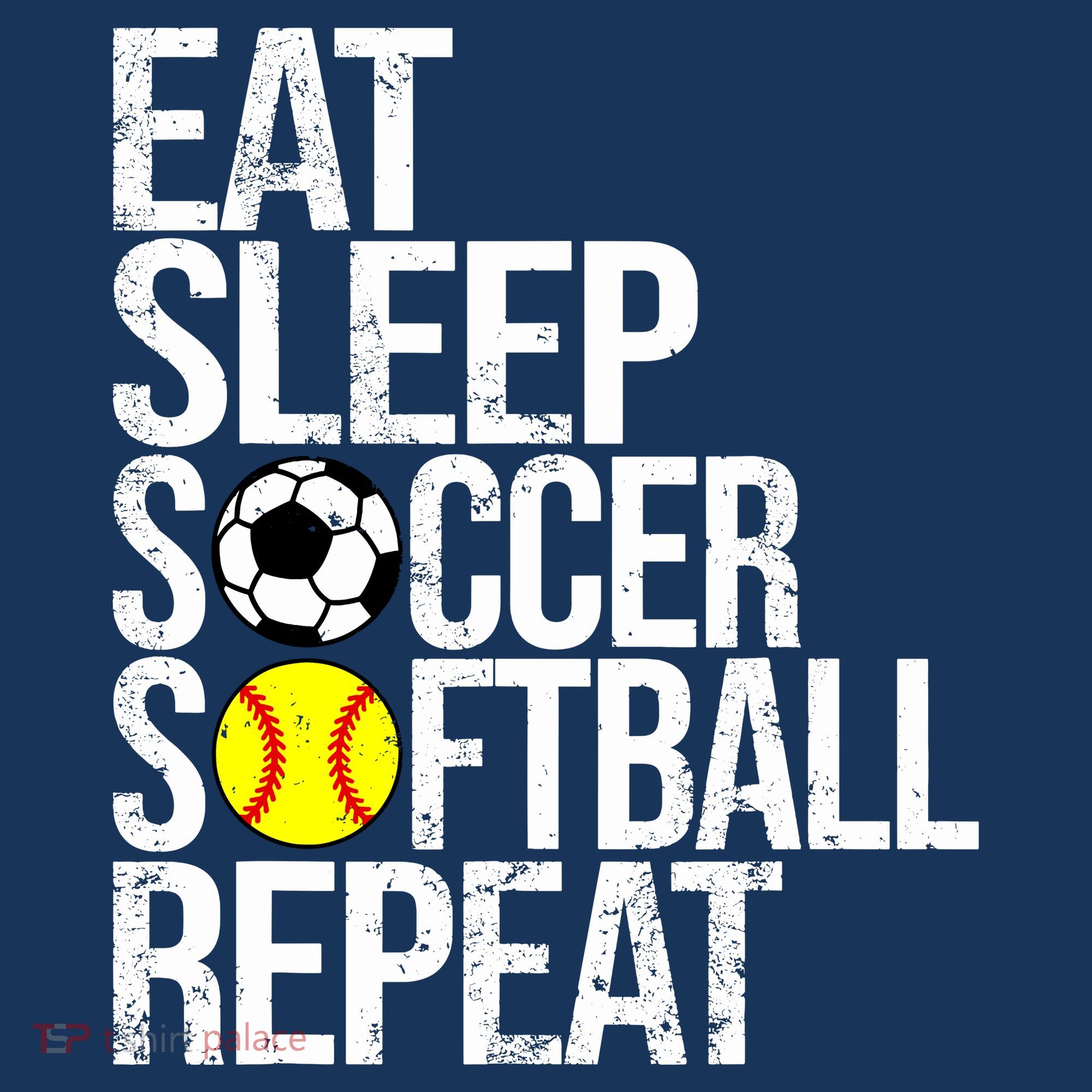Eat Sleep Soccer Softball Repeat Funny Ball Long Sleeve Shirt