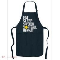 Eat Sleep Soccer Softball Repeat Funny Ball Apron thumb 0