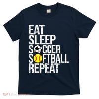 Eat Sleep Soccer Softball Repeat Funny Ball T-Shirt thumb 0