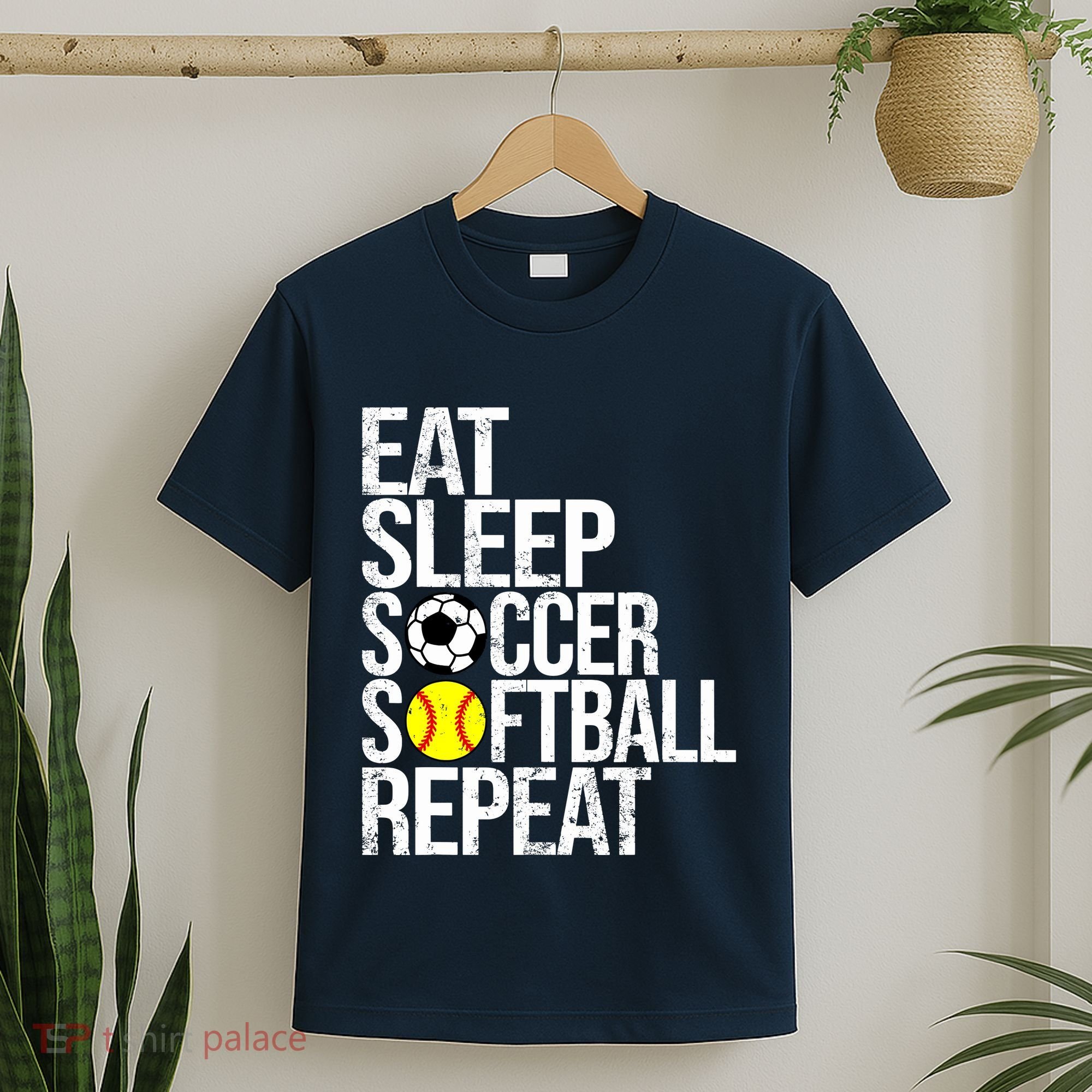 Eat Sleep Soccer Softball Repeat Funny Ball T-Shirt