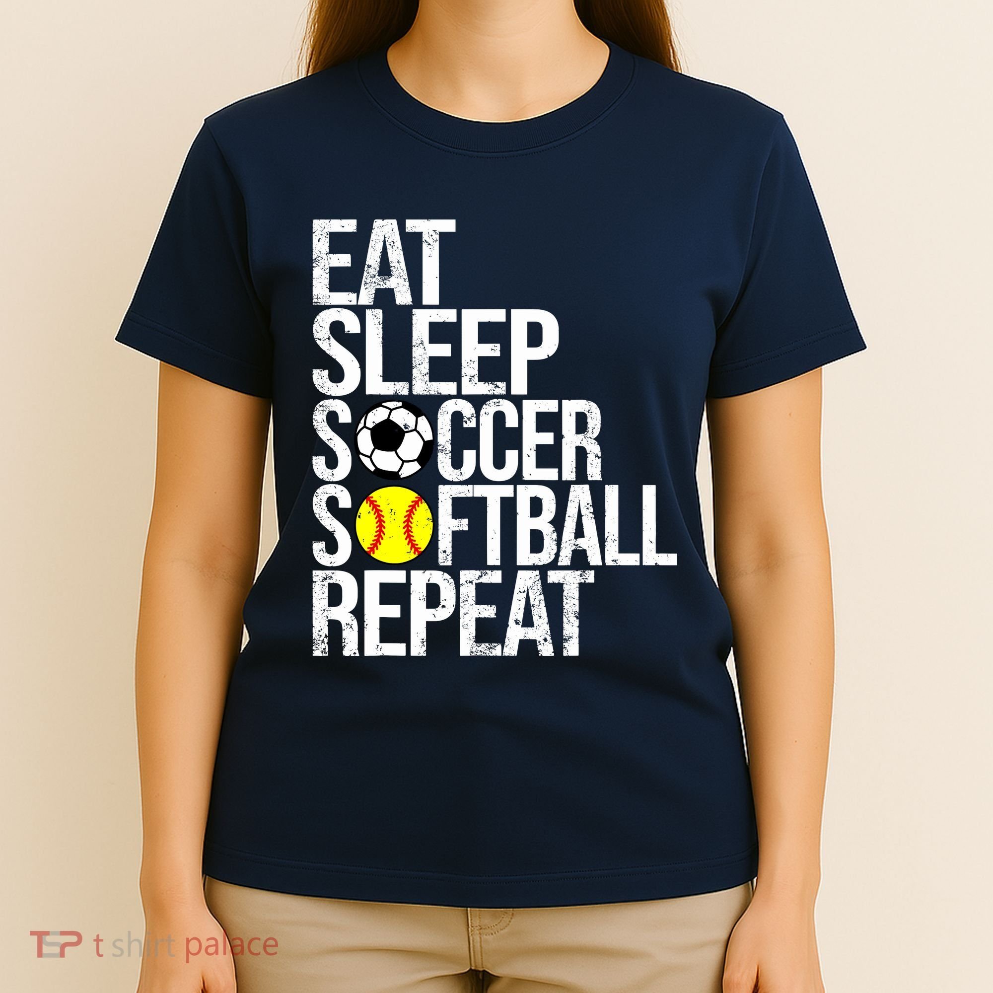 Eat Sleep Soccer Softball Repeat Funny Ball T-Shirt