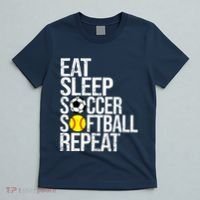 Eat Sleep Soccer Softball Repeat Funny Ball T-Shirt thumb 5