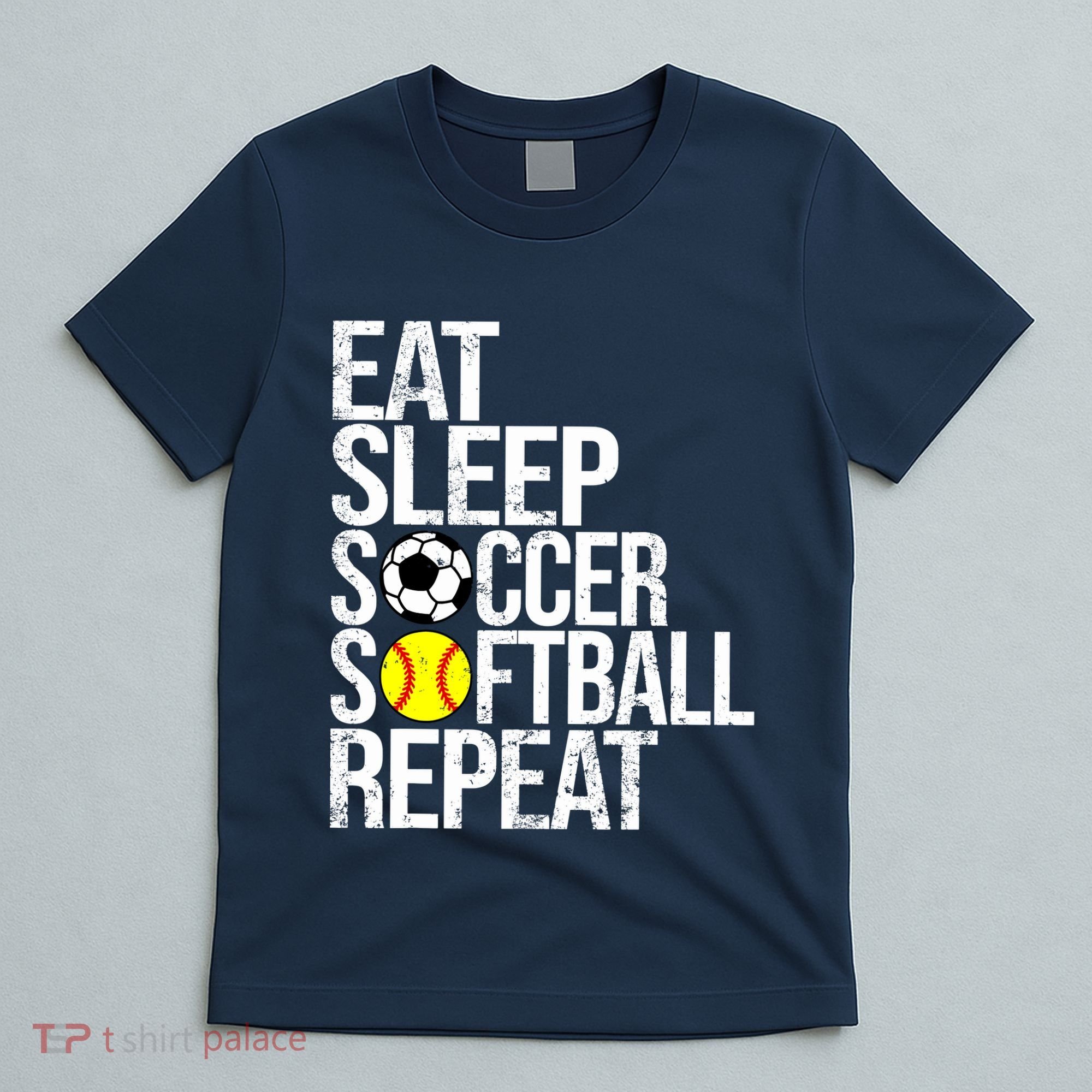 Eat Sleep Soccer Softball Repeat Funny Ball T-Shirt