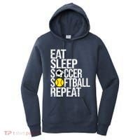 Eat Sleep Soccer Softball Repeat Funny Ball Women's Hoodie thumb 0