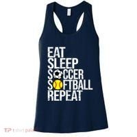 Eat Sleep Soccer Softball Repeat Funny Ball Women's Tank Top thumb 0