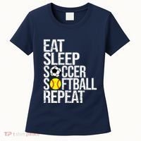 Eat Sleep Soccer Softball Repeat Funny Ball Women's T-Shirt thumb 0
