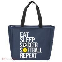 Eat Sleep Soccer Softball Repeat Funny Ball Tote Bag thumb 0