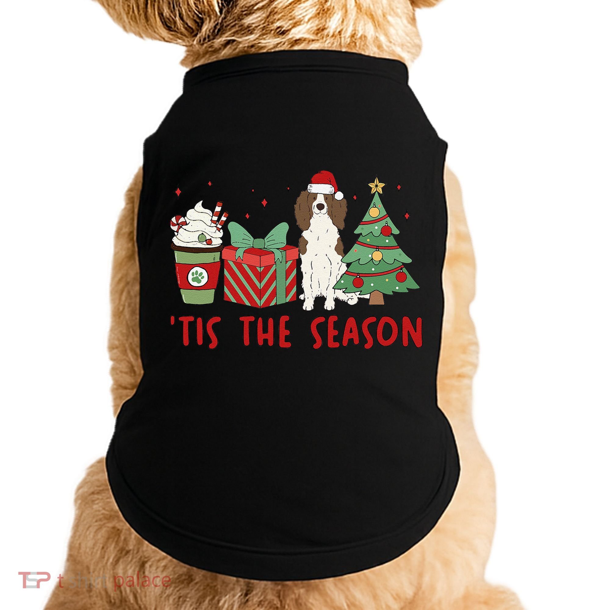 English Springer Spaniel Christmas Tis The Season Holiday Doggie Tank