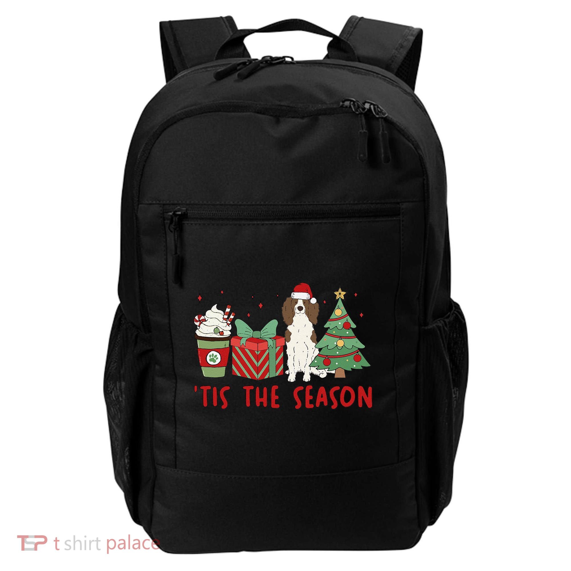 English Springer Spaniel Christmas Tis The Season Holiday Backpack