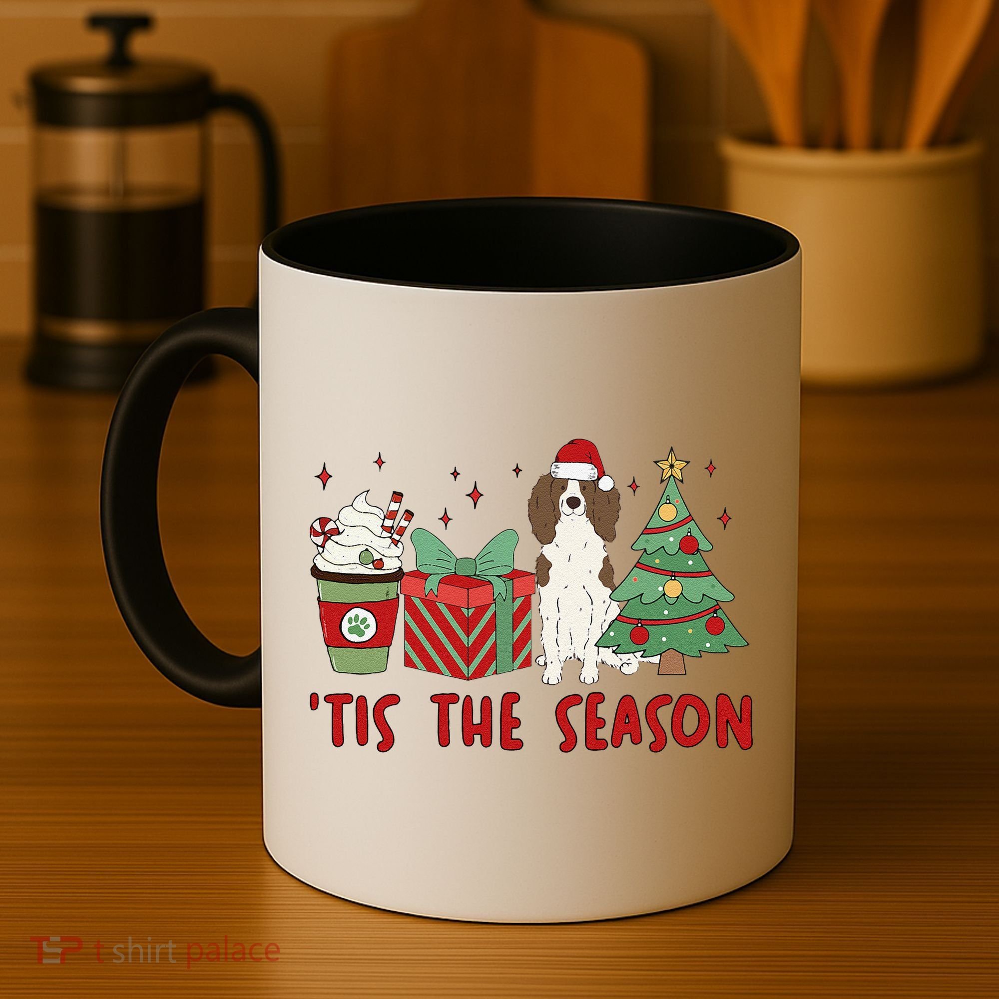 English Springer Spaniel Christmas Tis The Season Holiday Coffee Mug