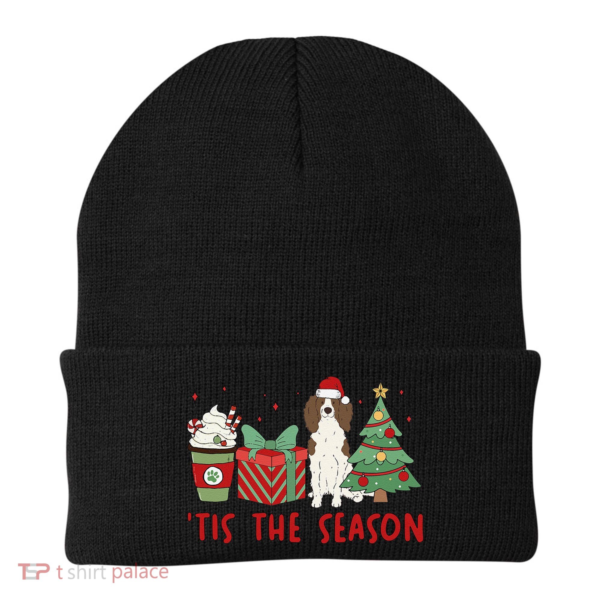 English Springer Spaniel Christmas Tis The Season Holiday Beanie