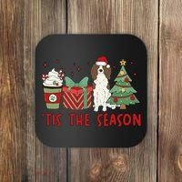 English Springer Spaniel Christmas Tis The Season Holiday Coaster thumb 0