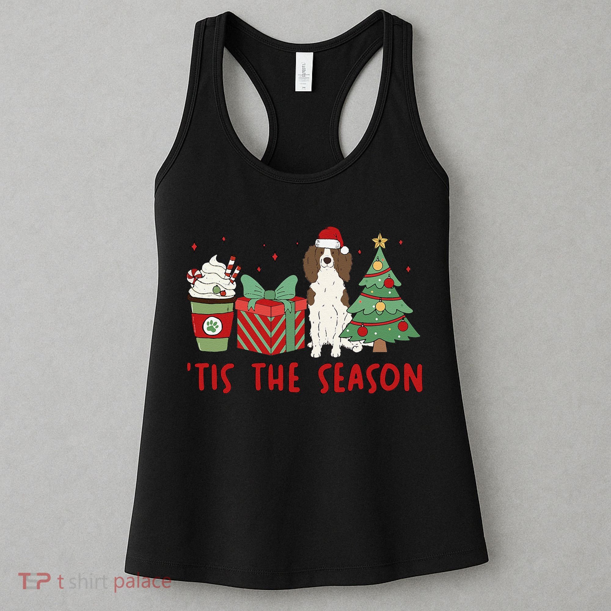 English Springer Spaniel Christmas Tis The Season Holiday Women's Tank Top