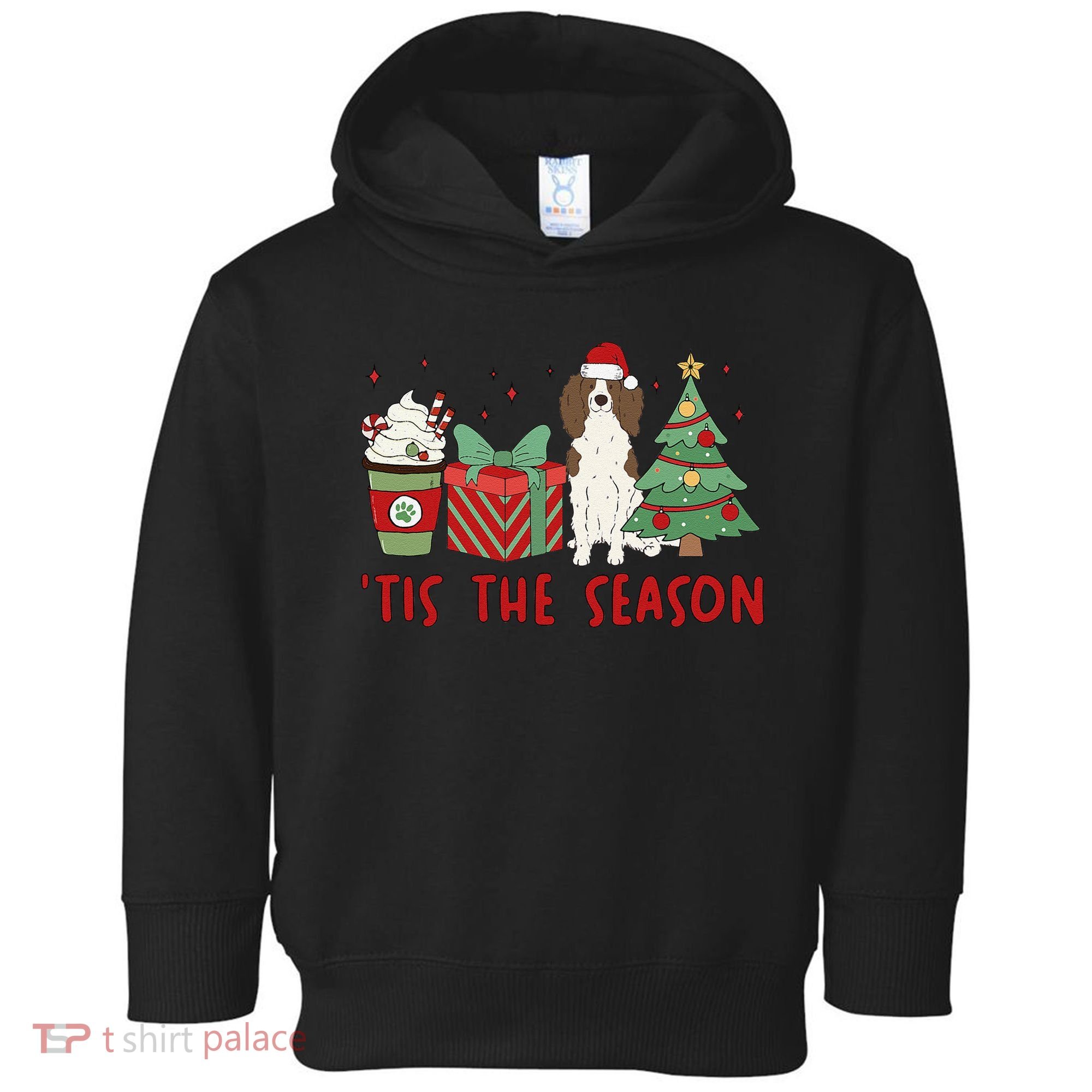 English Springer Spaniel Christmas Tis The Season Holiday Toddler Hoodie