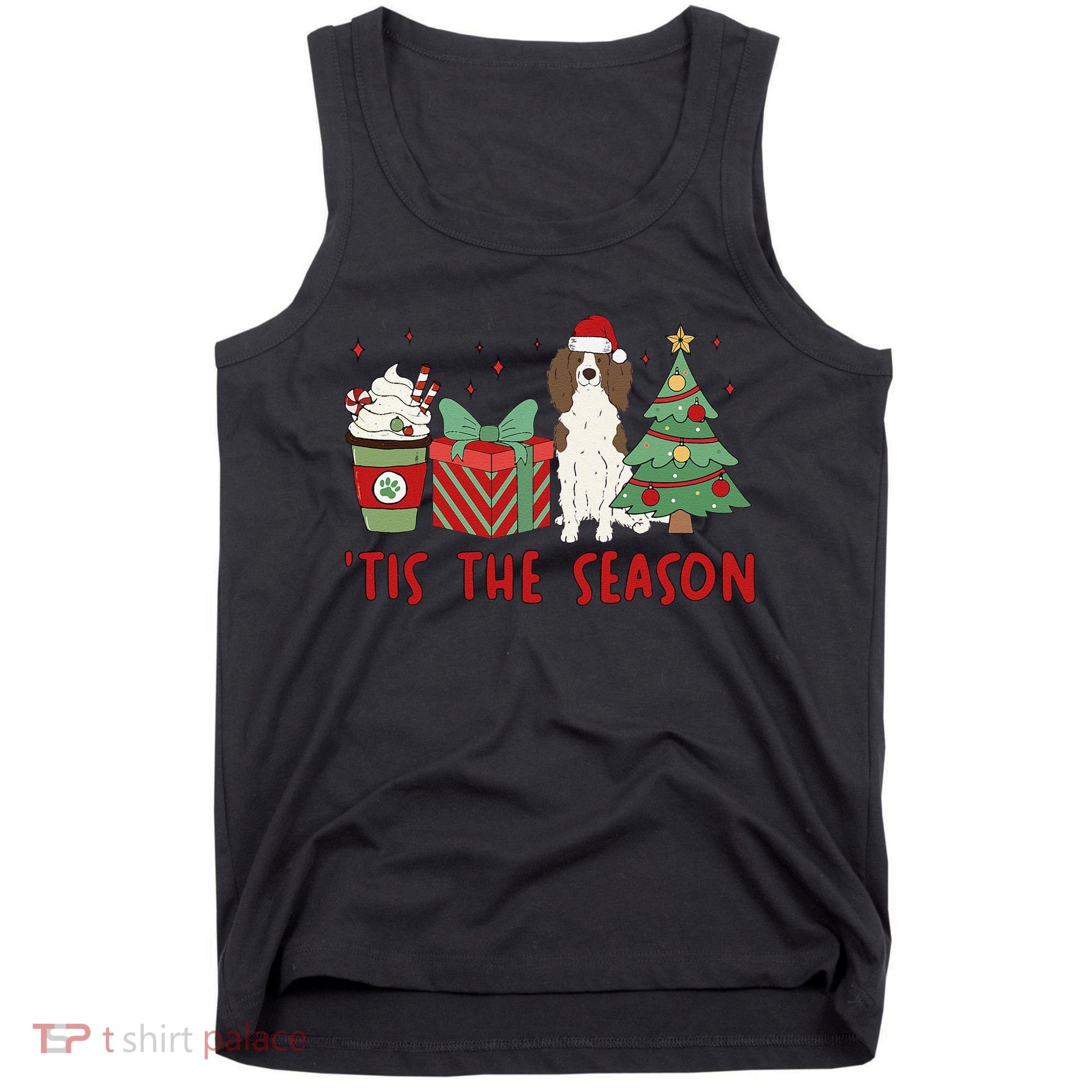 English Springer Spaniel Christmas Tis The Season Holiday Tank Top