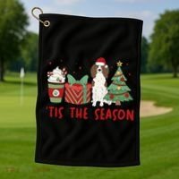 English Springer Spaniel Christmas Tis The Season Holiday Golf Towel thumb 1