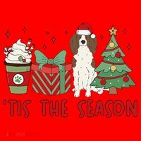 English Springer Spaniel Christmas Tis The Season Holiday Santa Hat thumb 1