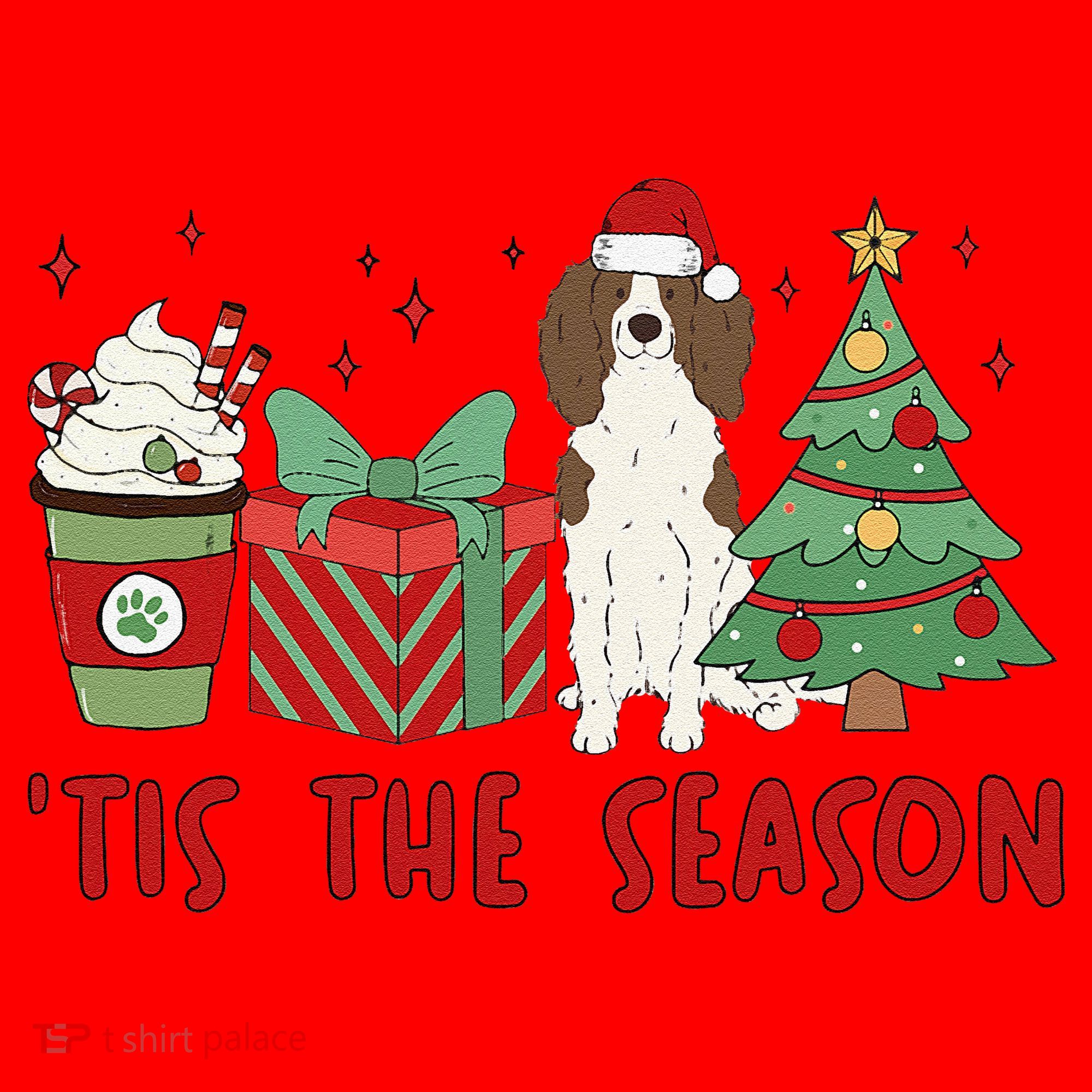 English Springer Spaniel Christmas Tis The Season Holiday Santa Hat