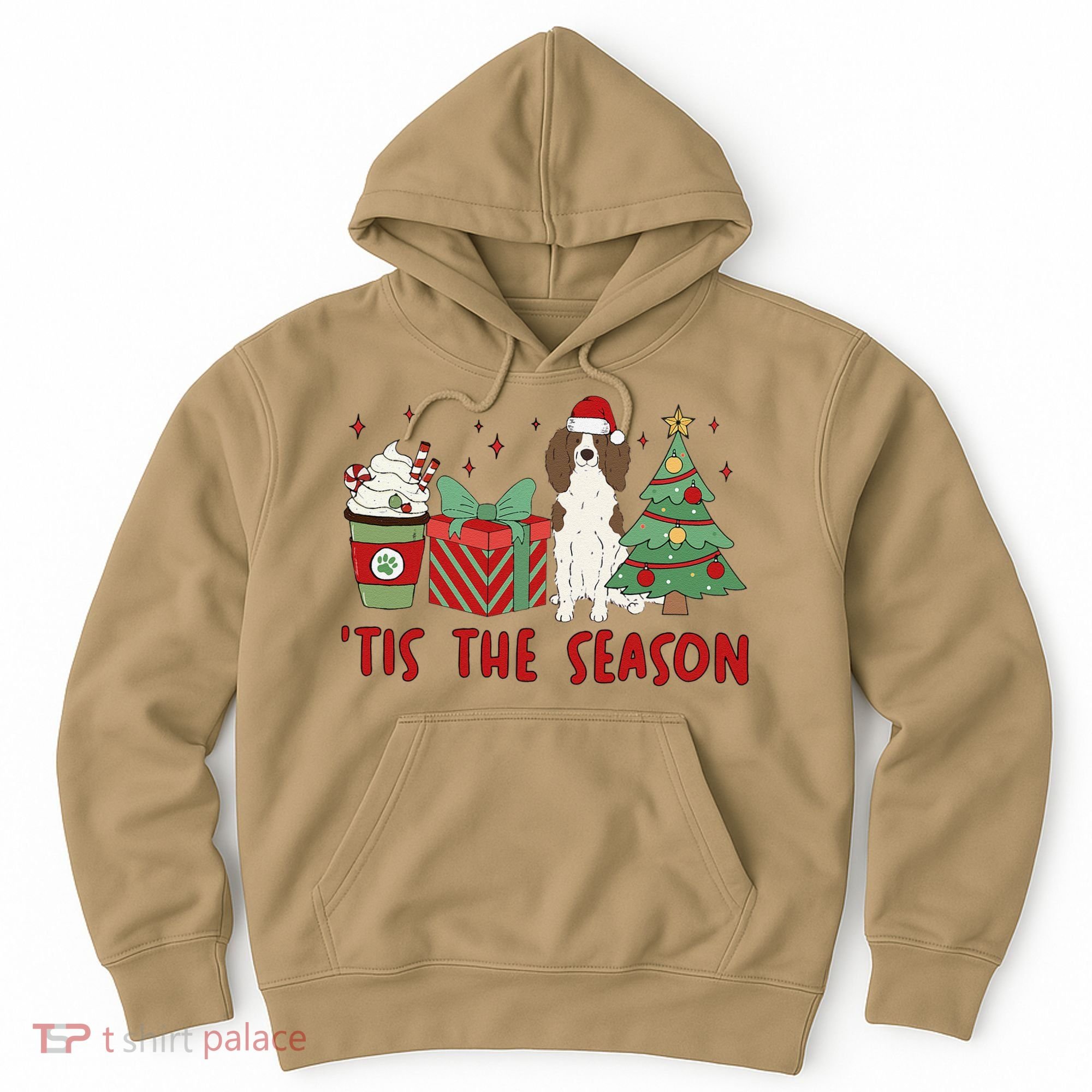English Springer Spaniel Christmas Tis The Season Holiday Hoodie
