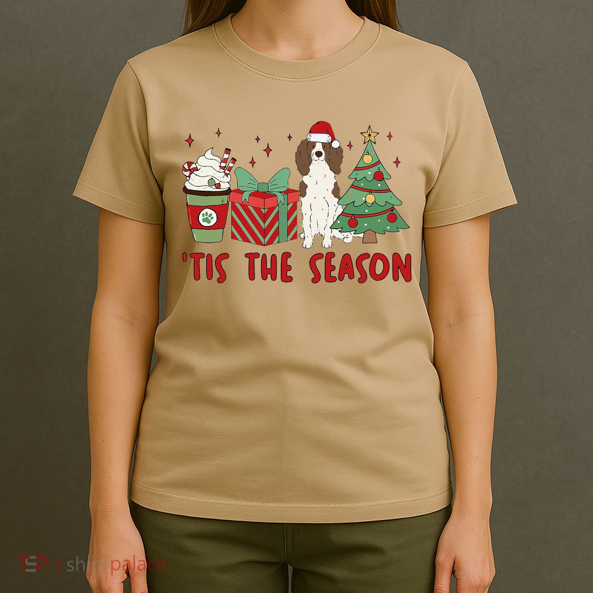 English Springer Spaniel Christmas Tis The Season Holiday T-Shirt