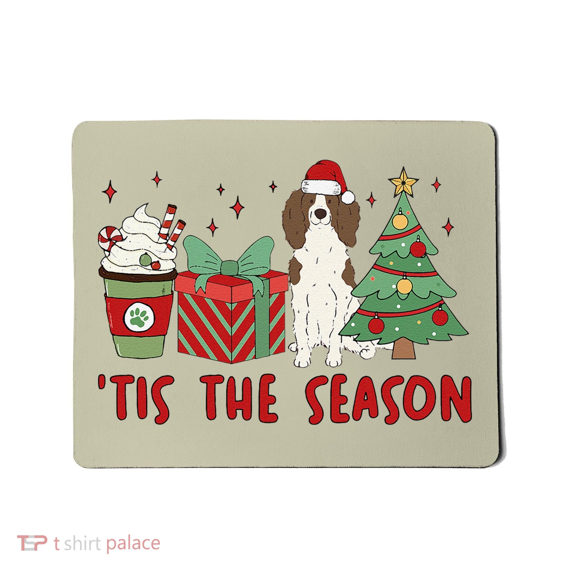 English Springer Spaniel Christmas Tis The Season Holiday Mousepad