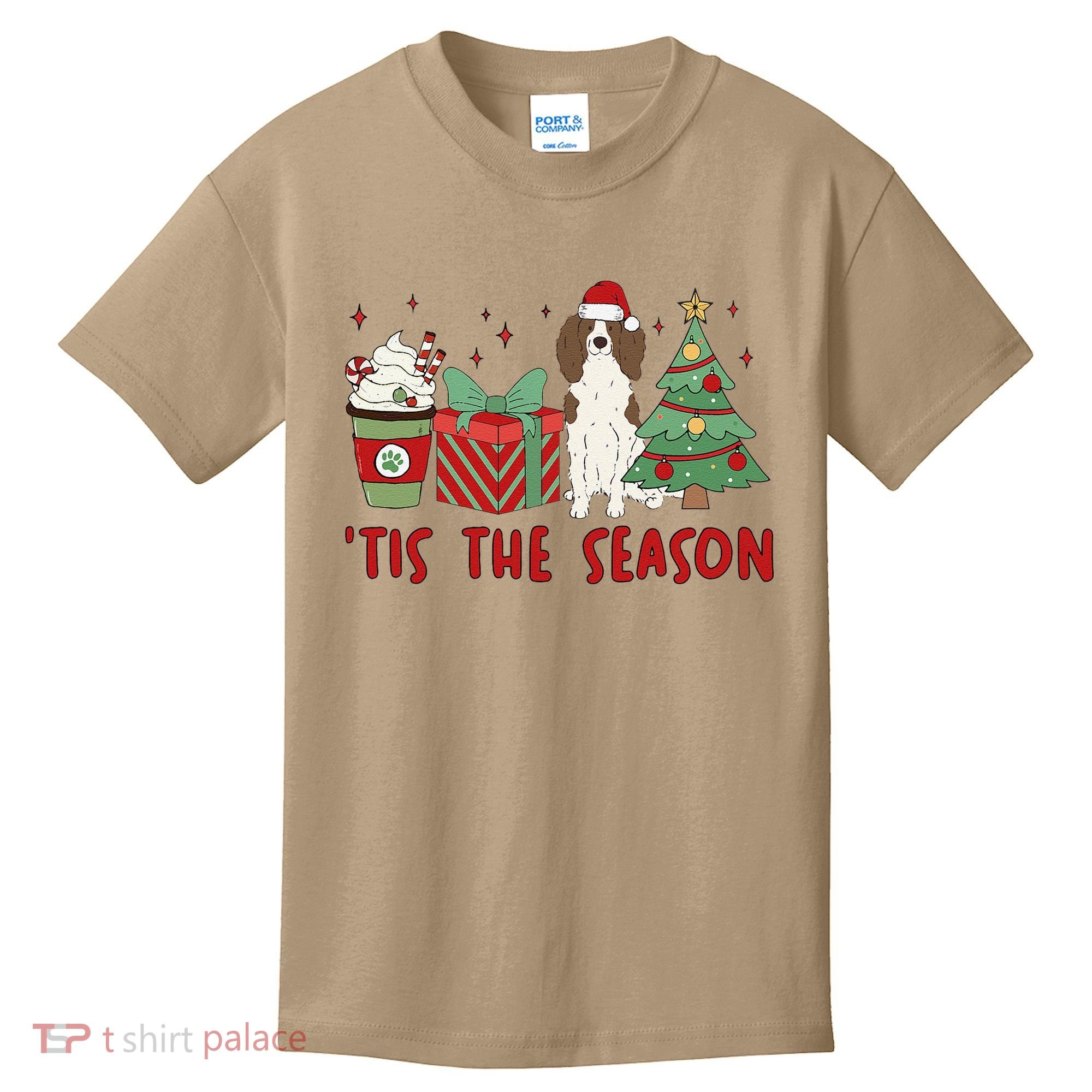 English Springer Spaniel Christmas Tis The Season Holiday Kids T-Shirt