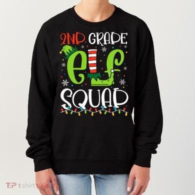 Elf Squad Second Grade Teacher Christmas 2nd Grade Teacher Women's Sweatshirt
