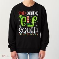 Elf Squad Second Grade Teacher Christmas 2nd Grade Teacher Women's Sweatshirt thumb 0