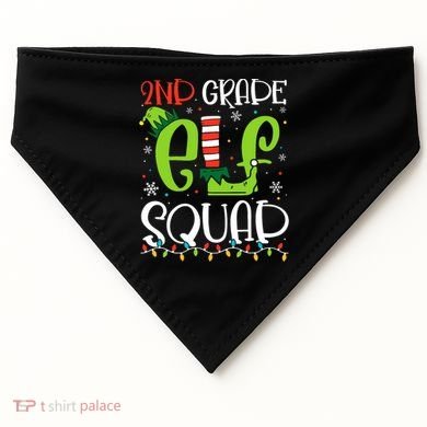 Elf Squad Second Grade Teacher Christmas 2nd Grade Teacher USA-Made Doggie Bandana