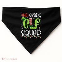 Elf Squad Second Grade Teacher Christmas 2nd Grade Teacher USA-Made Doggie Bandana thumb 0
