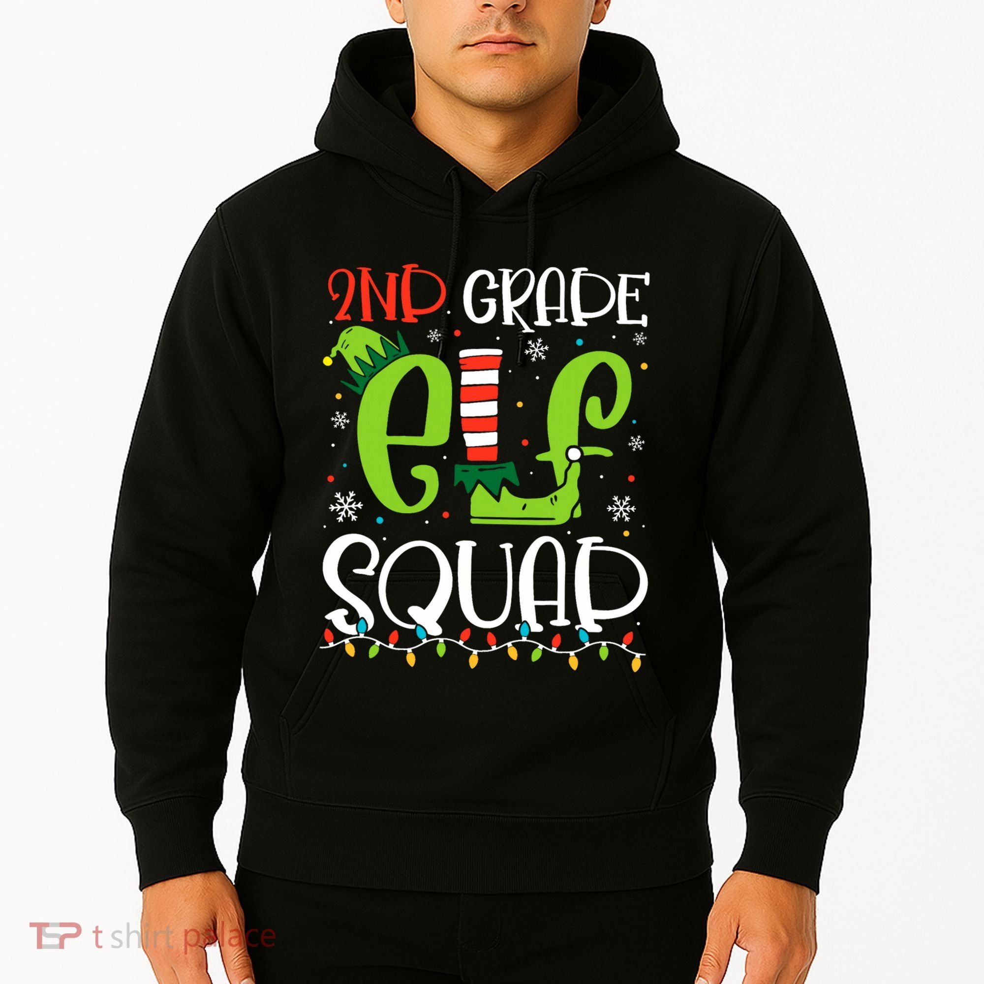 Elf Squad Second Grade Teacher Christmas 2nd Grade Teacher Hoodie