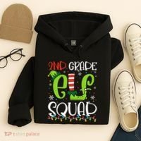 Elf Squad Second Grade Teacher Christmas 2nd Grade Teacher Hoodie thumb 4