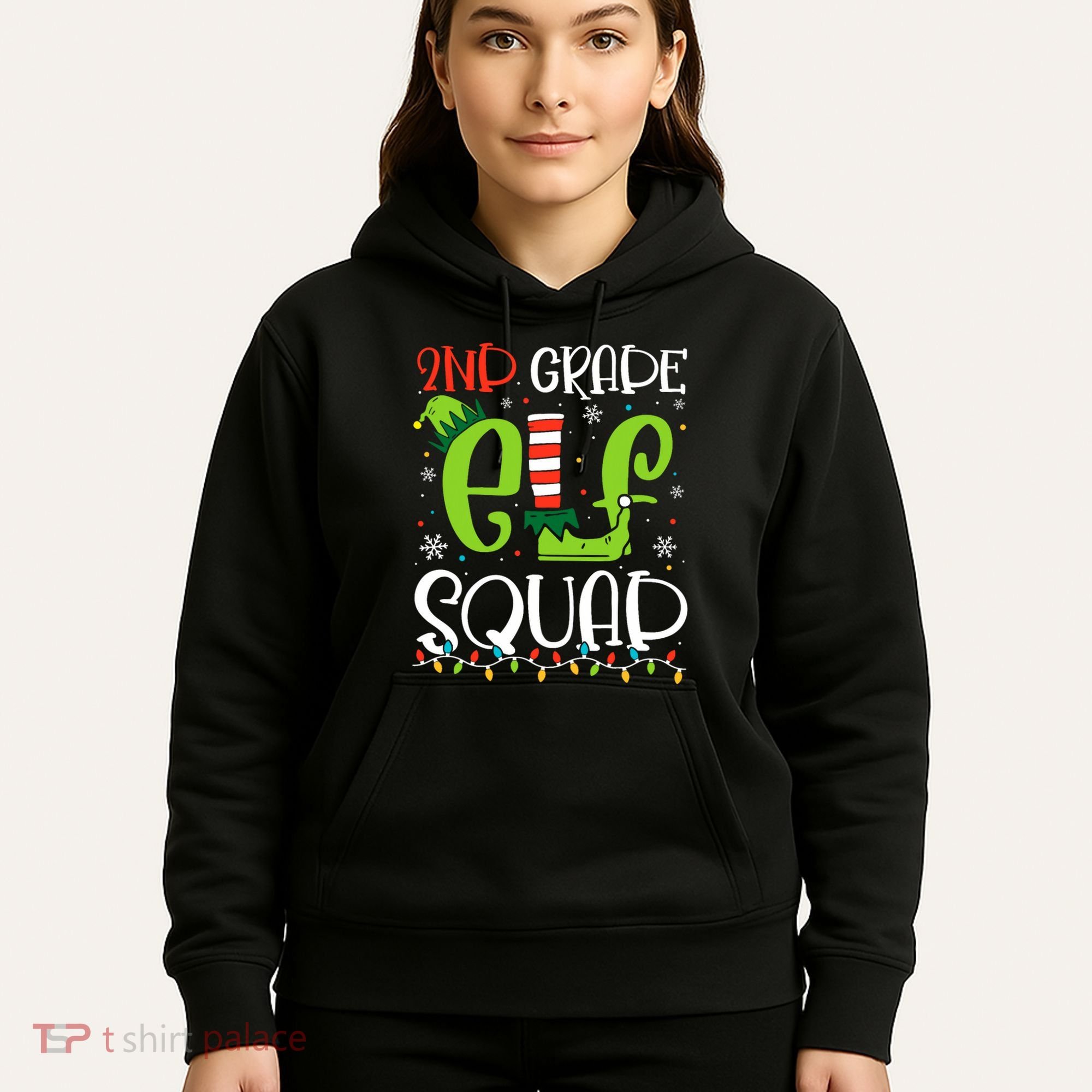 Elf Squad Second Grade Teacher Christmas 2nd Grade Teacher Hoodie