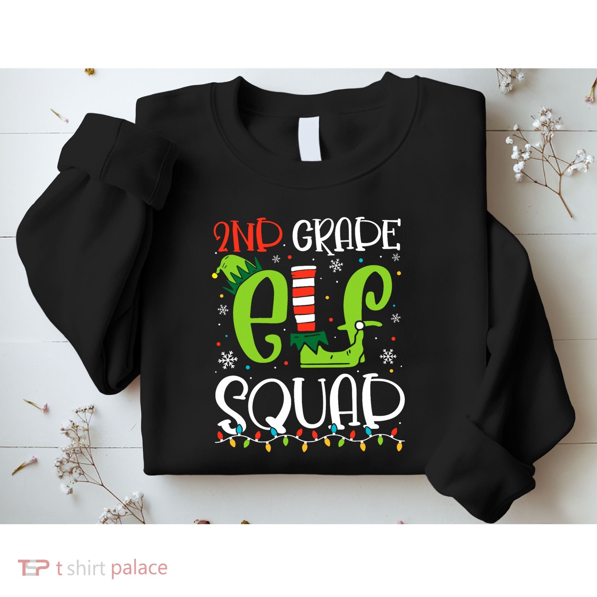 Elf Squad Second Grade Teacher Christmas 2nd Grade Teacher Sweatshirt