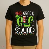 Elf Squad Second Grade Teacher Christmas 2nd Grade Teacher T-Shirt thumb 3