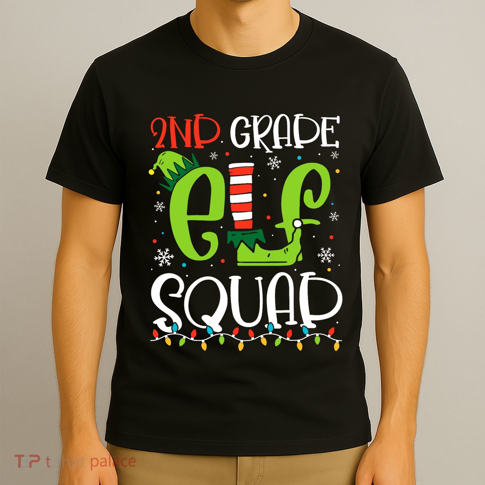 Elf Squad Second Grade Teacher Christmas 2nd Grade Teacher T-Shirt