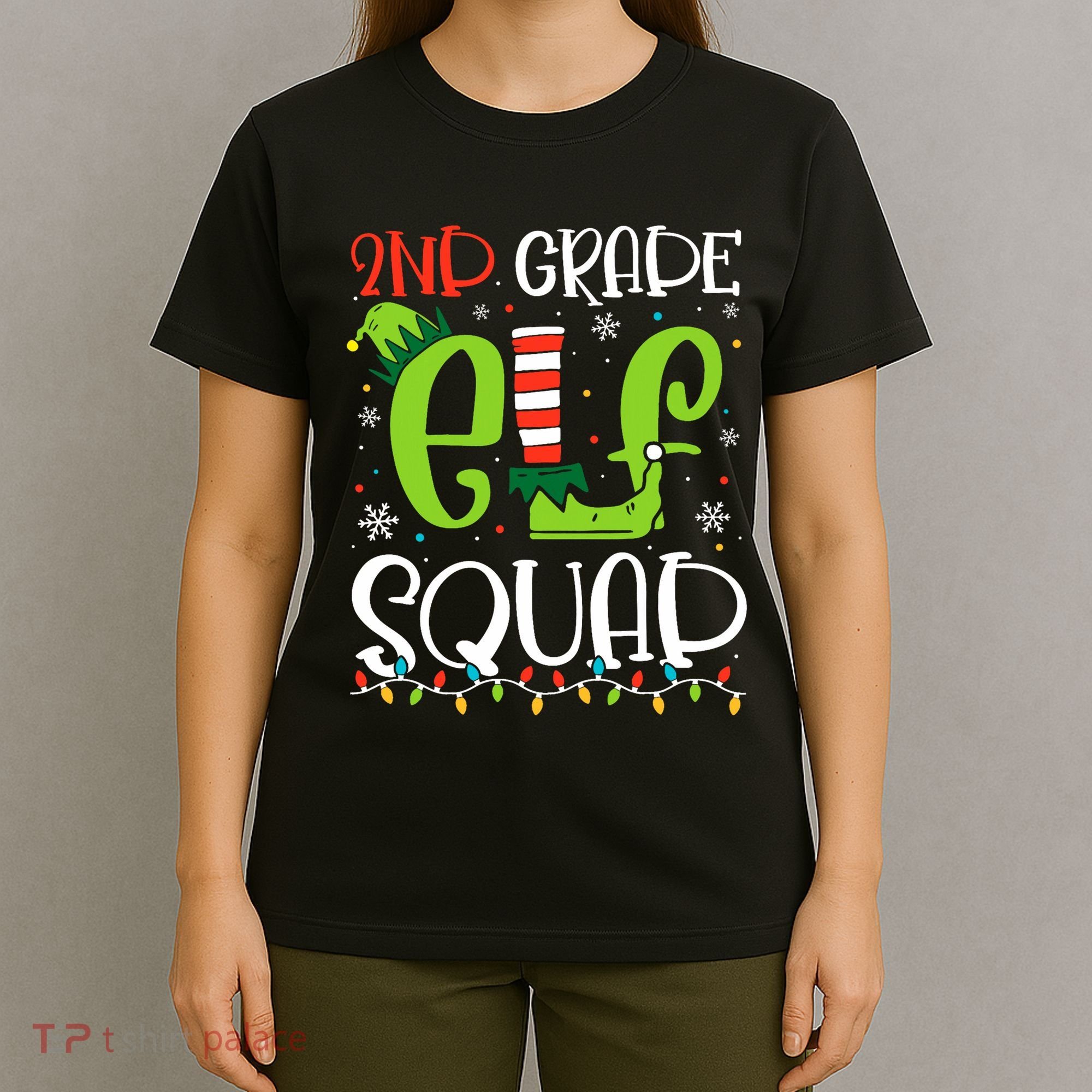 Elf Squad Second Grade Teacher Christmas 2nd Grade Teacher T-Shirt