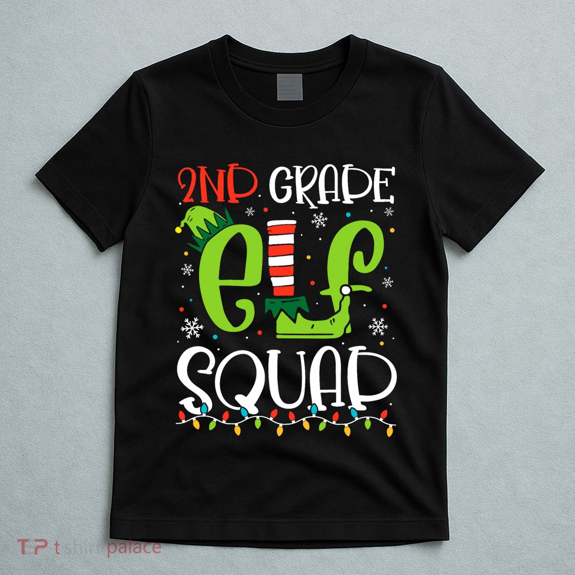 Elf Squad Second Grade Teacher Christmas 2nd Grade Teacher T-Shirt