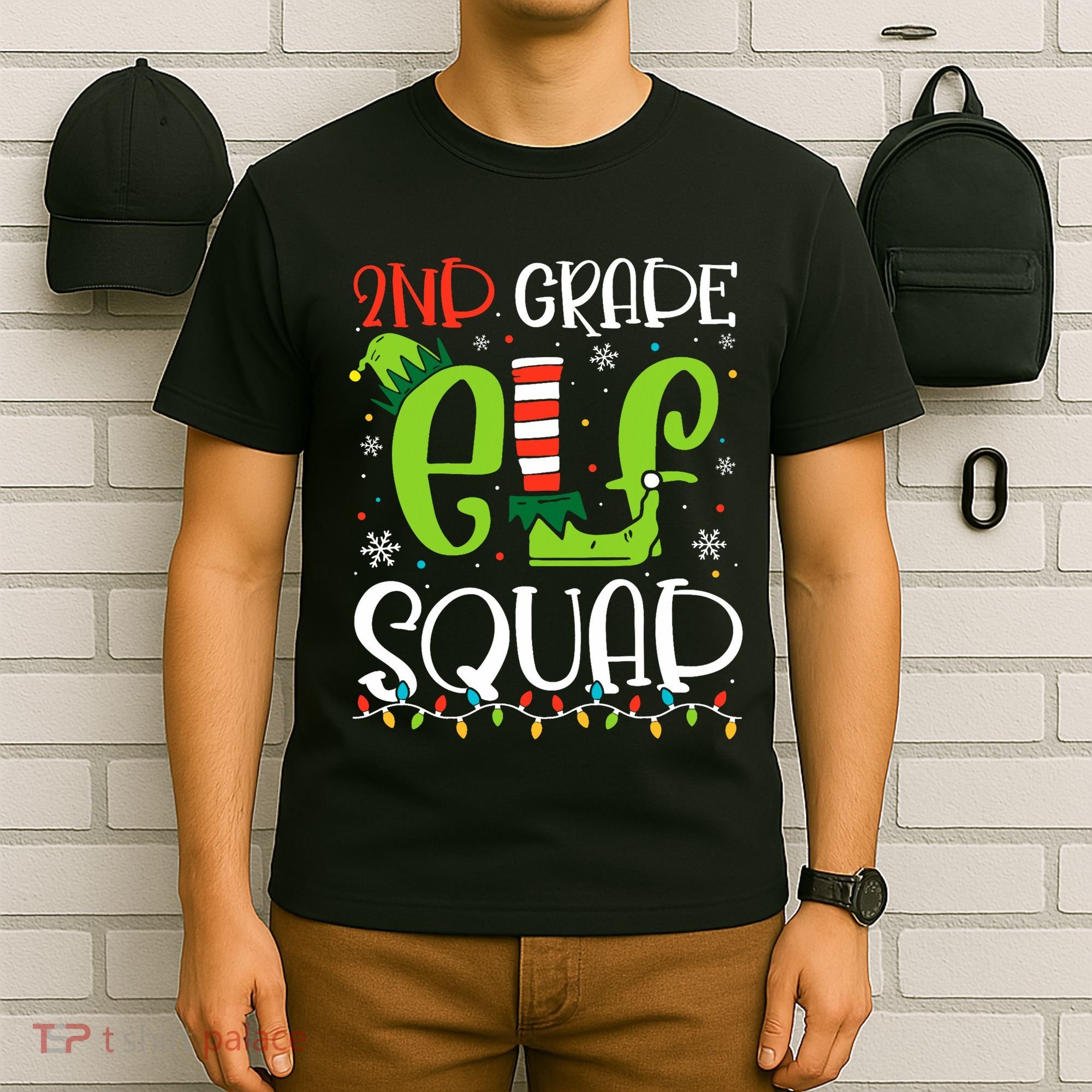 Elf Squad Second Grade Teacher Christmas 2nd Grade Teacher T-Shirt