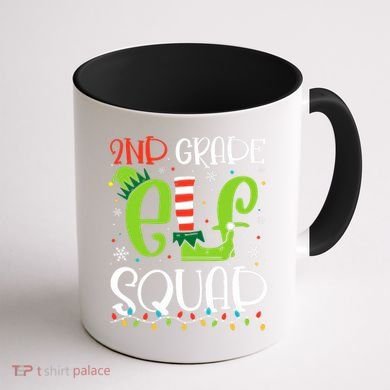 Elf Squad Second Grade Teacher Christmas 2nd Grade Teacher Coffee Mug back