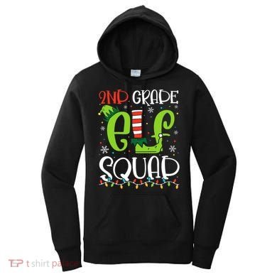 Elf Squad Second Grade Teacher Christmas 2nd Grade Teacher Women's Hoodie
