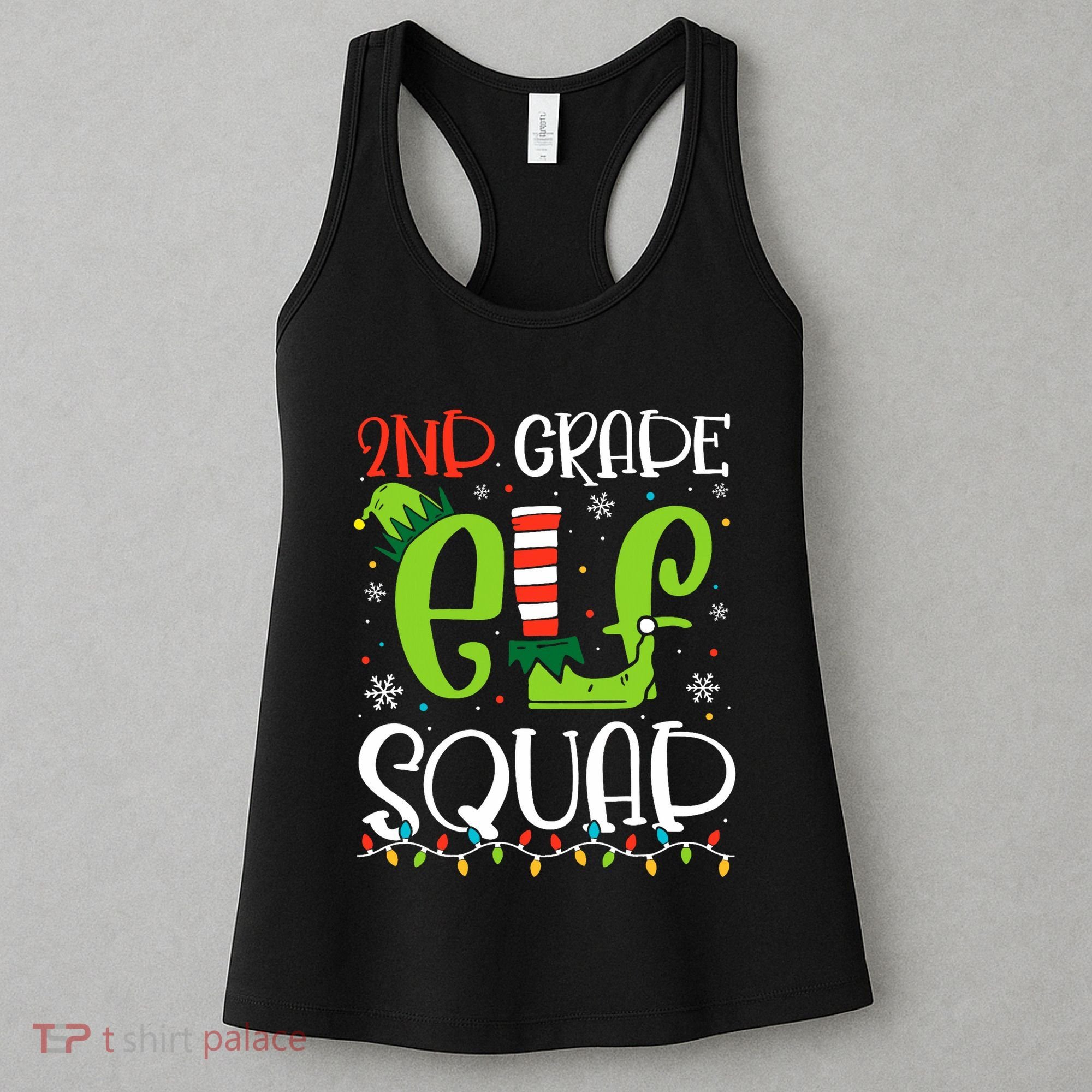 Elf Squad Second Grade Teacher Christmas 2nd Grade Teacher Women's Tank Top