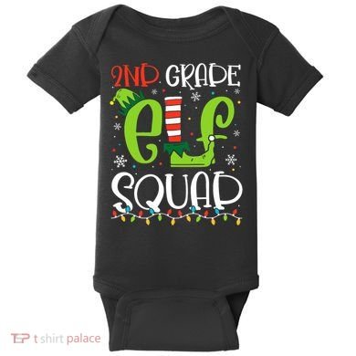 Elf Squad Second Grade Teacher Christmas 2nd Grade Teacher Baby Bodysuit