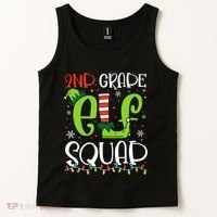 Elf Squad Second Grade Teacher Christmas 2nd Grade Teacher Tank Top thumb 2