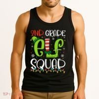 Elf Squad Second Grade Teacher Christmas 2nd Grade Teacher Tank Top thumb 3