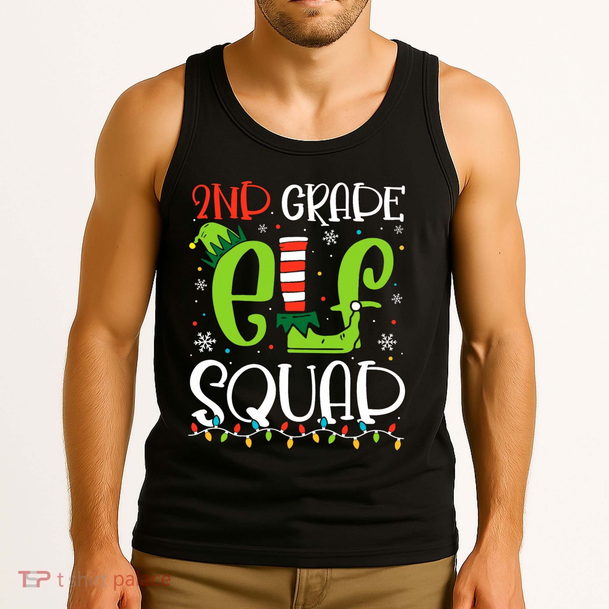 Elf Squad Second Grade Teacher Christmas 2nd Grade Teacher Tank Top