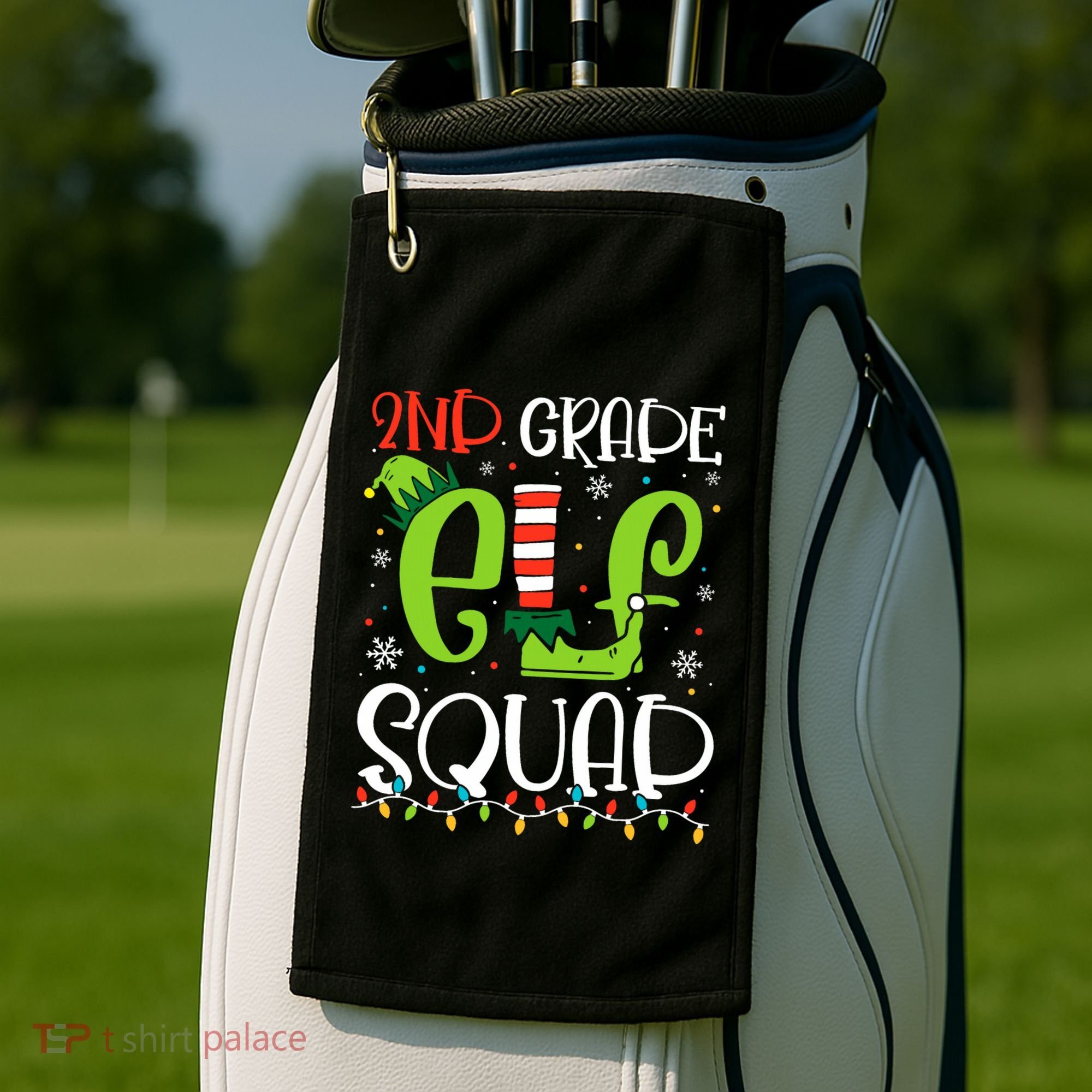 Elf Squad Second Grade Teacher Christmas 2nd Grade Teacher Golf Towel