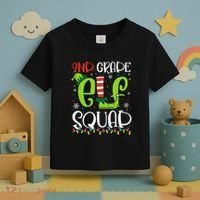Elf Squad Second Grade Teacher Christmas 2nd Grade Teacher Toddler T-Shirt thumb 3